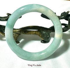 "Old Mine" Classic Round Burmese Jadeite Bangle Bracelet 57 mm (BB-3002)