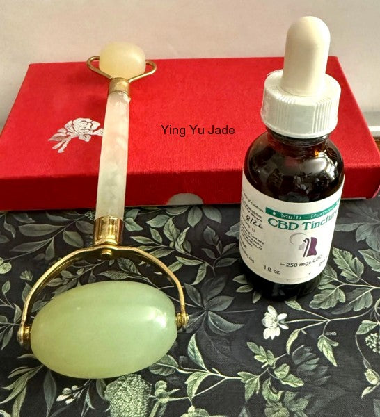 Sale-Jade Roller and CBD Tincture For Health and Wellness