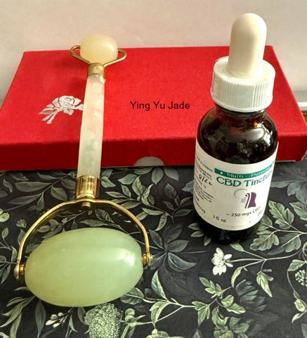 Sale-Jade Roller and CBD Tincture For Health and Wellness