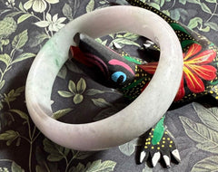 Sale-New Listing "Hidden Dragon" Burmese Jadeite Grade A Bangle Bracelet 52.5 MM (B-B3019}