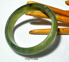 Gorgeous Green Chinese Jade Bangle Bracelet 52 mm (NJ-2671)