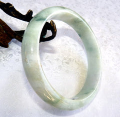 "Green Veins" Burmese Jadeite Bangle Bracelet Large/Men's 73 mm Grade A + Certificate BB3012