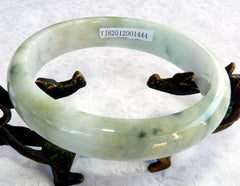 "Green Veins" Burmese Jadeite Bangle Bracelet Large/Men's 73 mm Grade A + Certificate BB3012
