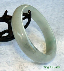 "Calm Your Spirit "Smoky Hues" Old Mine Jadeite Bangle Bracelet 57.5mm (BB2683)