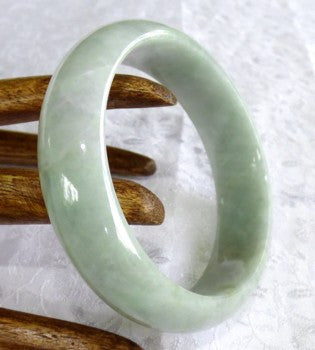 "Good Green" Vintage Old Mine Lao Pit Jadeite Bangle 58.5mm (BB2797)