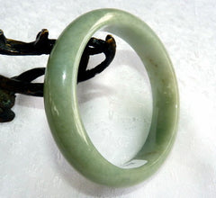 Good Green Burmese Jadeite Grade A Bangle Bracelet 58.5 mm + Certificate (G4786)