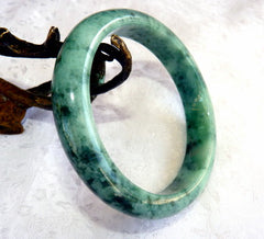 "Powerful Woman" Grade A Burmese Jadeite Bangle Bracelet 62 mm + Certificate (4980)