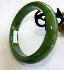 Good Green Burmese Jadeite Bangle Bracelet 60 mm Grade A + Certificate (4991)