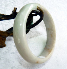 "Endlessly Interesting" Burmese Jadeite Bangle Bracelet 52 mm Grade A + Certificate (682)