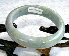 Soft Lavender Hues and Green Burmese Jadeite Bangle Bracelet 54.5 mm Grade A + Certificate (683)