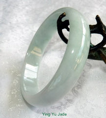 "Wisdom" Creamy Soft Green Old Mine Lao Pit Jadeite Jade Bangle 62.5mm (BB2381)