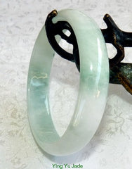 "Ying Yu's Jewelry Box"- Gorgeous Green Vein on White Burmese Jadeite Grade A Jade Bangle Bracelet 55.5mm (BB2570)