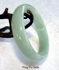"Cloud of Bliss" Glowing Burmese Jadeite "Old Mine" Bangle Bracelet 55mm (BB2582)