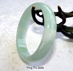 "Cloud of Bliss" Glowing Burmese Jadeite "Old Mine" Bangle Bracelet 55mm (BB2582)