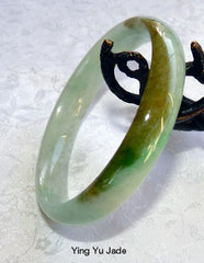 "Kiss of Imperial Green" Elegant Slender Burmese Jadeite Jade Grade A Bangle Bracelet 60mm (BB2721)