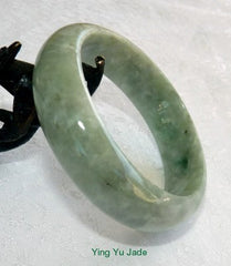 "Good Earth" Varied Green "Cuff Style" Jadeite Bangle 57mm Fits Like 55mm 56mm (BB2723)