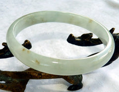 Translucent Slender "Butterfly Tracks" Large Old Mine Burmese Jadeite Jade Bangle 66.5mm (BB2819)