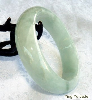 "Glowing Smoky Spiritual" Grade A Translcuent Old Mine Lao Pit Jadeite Bangle Bracelet 59mm (BB2822)