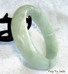 "Glowing Smoky Spiritual" Grade A Translcuent Old Mine Lao Pit Jadeite Bangle Bracelet 59mm (BB2822)