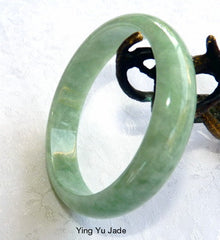 "Gorgeous Green" Burmese Jadeite "Old Mine" Bangle Bracelet 56 mm (BB2839)