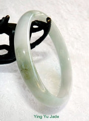 Glowing White and Soft Green Veins Old Mine Lao Pit Jadeite Bangle 57.5mm (BB2851)