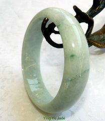 "Tiny Veins"  Imperial Green Burmese Jadeite Grade A Old Mine Bangle Bracelet 57.5mm (BB2897)