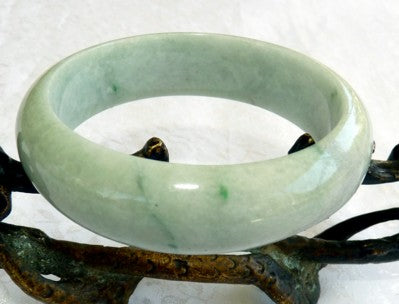 "Tiny Veins" Imperial Green Burmese Jadeite Grade A Old Mine Bangle Bracelet 57.5mm (BB2897)