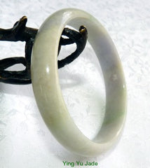 "Mysterious" Lavender Green Burmese Jadeite "Old Mine" Bangle Bracelet 59mm (BB2906)