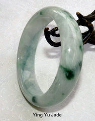 "Powerful Assertive Woman" Burmese Jadeite "Old Mine" Bangle Bracelet 59 mm (BB-2925)