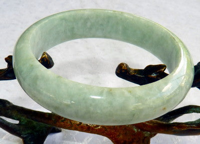 Classic Traditional Green Burmese Jadeite "Old Mine" Bangle Bracelet 57mm (BB2928)
