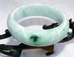 "Ying Yu's Jewelry Box" Wide "Free Spirit" Burmese Jadeite Bangle Bracelet 58 mm (fits like 54-55 mm) BB2935)