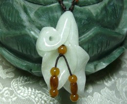Lovely Lily Burmese Jadeite Jade Pendant Necklace (BJNECK-16)