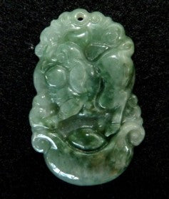 "Nice Pig Brings Friendship" Burmese Jadeite Well Carved Pendant (BJPZ-Pig)