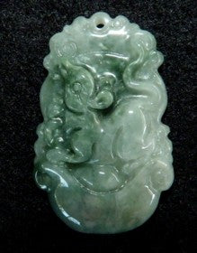 "Funny, Clever Rat" Burmese Jadeite Well Carved Grade A Pendant (BJPZ-Rat)