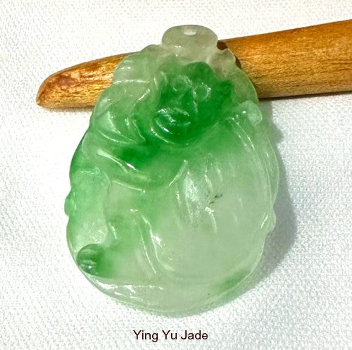 Sale-"Monkey Steals Peach" Burmese Jadeite Pendant (BJP915)