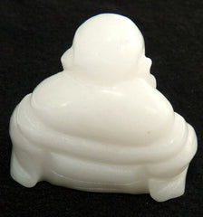 White Jade Buddha Carving-"Protect, Bless" Fits in Your Palm