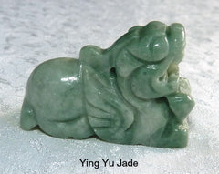 "Pixiu Protects" Burmese Jadeite Pixiu Carving / Pendant