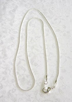 Silver Chain for Pendants with Bails 18" Length - Snake Style