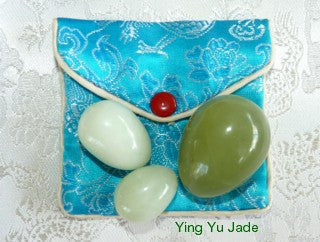 Set Three "Yin Yang" Jade Eggs for Women-No Hole UNDRILLED- Kegel Exercise