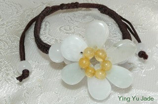 Sale-"Mei" Beautiful Flower Jadeite Bracelet (BJB55)