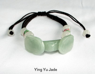 Sale- Auspicious Ruyi Burmese Jadeite Adjustable Bracelet (BJB57)