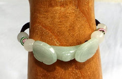 Sale- Auspicious Ruyi Burmese Jadeite Adjustable Bracelet (BJB57)