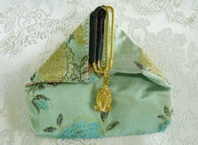 Chinese Silk "Frog" Pouch-Green