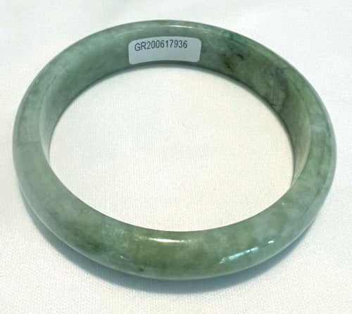 Sale-"Gorgeous Green" Burmese Jadeite Bangle Bracelet 59 mm Grade A+ Certificate (G7436)