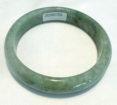 Sale-"Gorgeous Green" Burmese Jadeite Bangle Bracelet 59 mm Grade A+ Certificate (G7436)