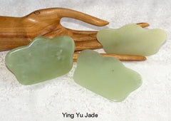Jade Gua Sha Tool for Scraping, Chinese Medicine #5 "Earth" Element