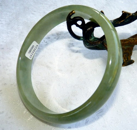 Large Green Burmese Jadeite Bangle Bracelet 78 mm BB3011