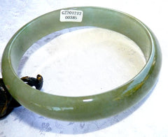 Large Green Burmese Jadeite Bangle Bracelet 78 mm + Certificate (GZ0385)