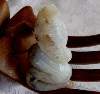"Mysterious" Auspicious Chinese Jade Snake Carving (#11)