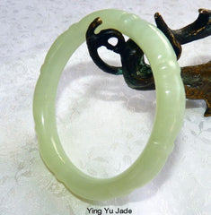 "Dynasty" Carved Chinese Jade Bangle Bracelet 65mm (NJ-CARV-31-65)